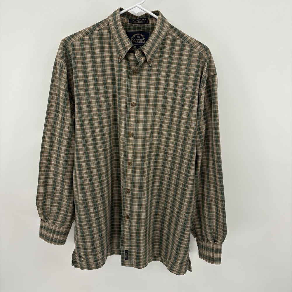 BD Baggies‎ Chatham Cloth Green Plaid Cotton Blend Button Down Shirt Men M